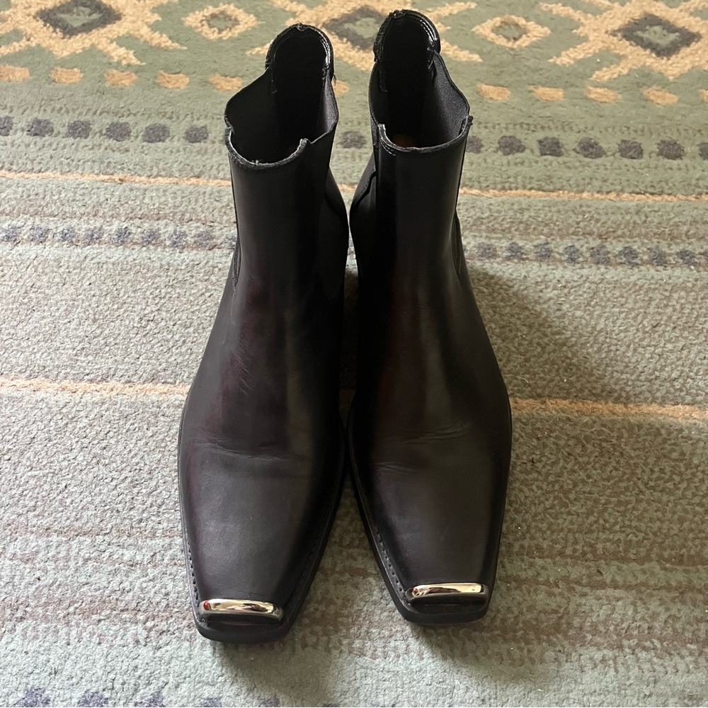 ASOS Black Cowboy & Western Boots with Silver Accents